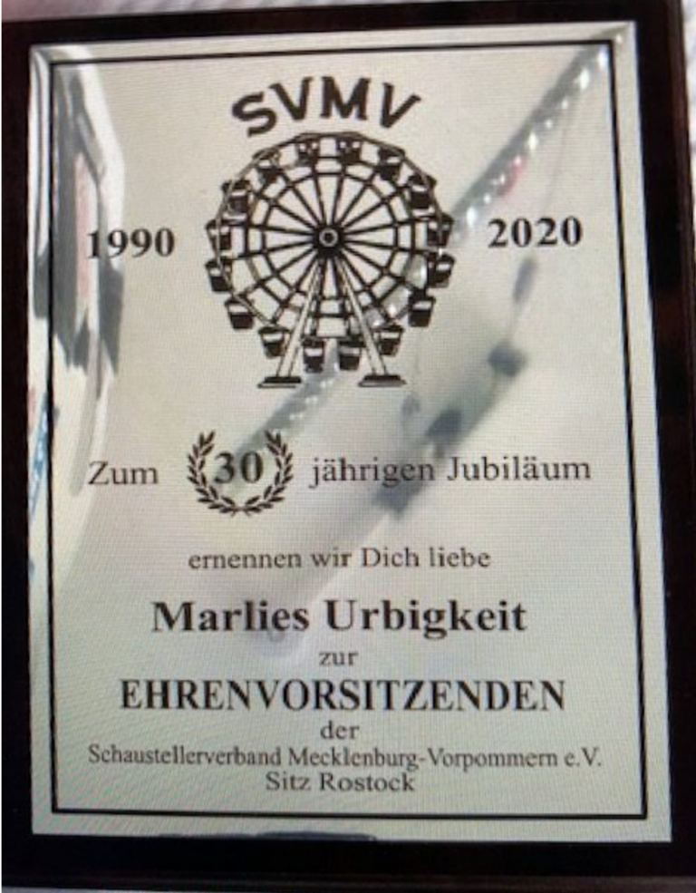 Ehrenvorsitzende Marlies Urbigkeit